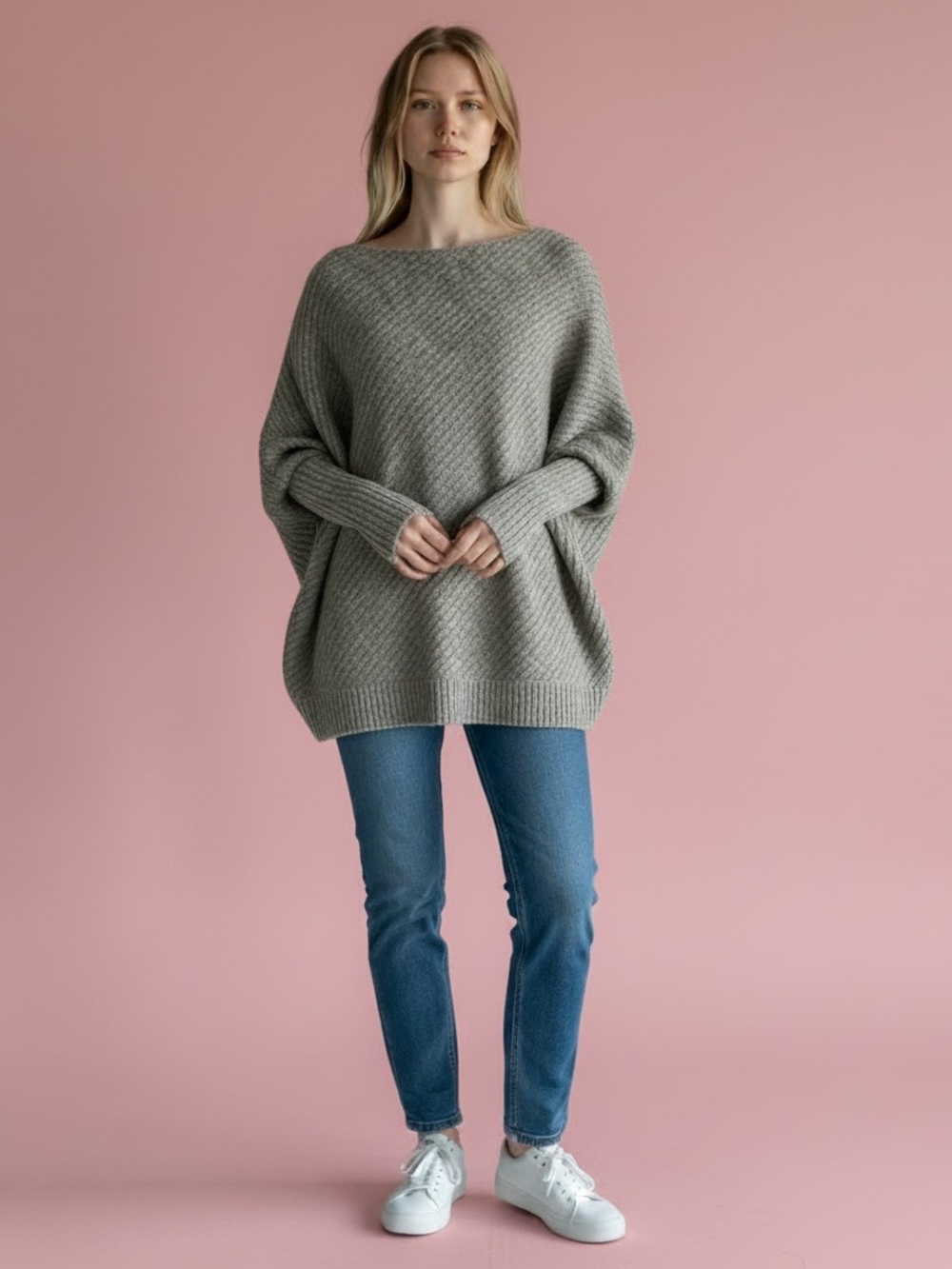 Juicy Couture Light Gray Textured Knit Sweater